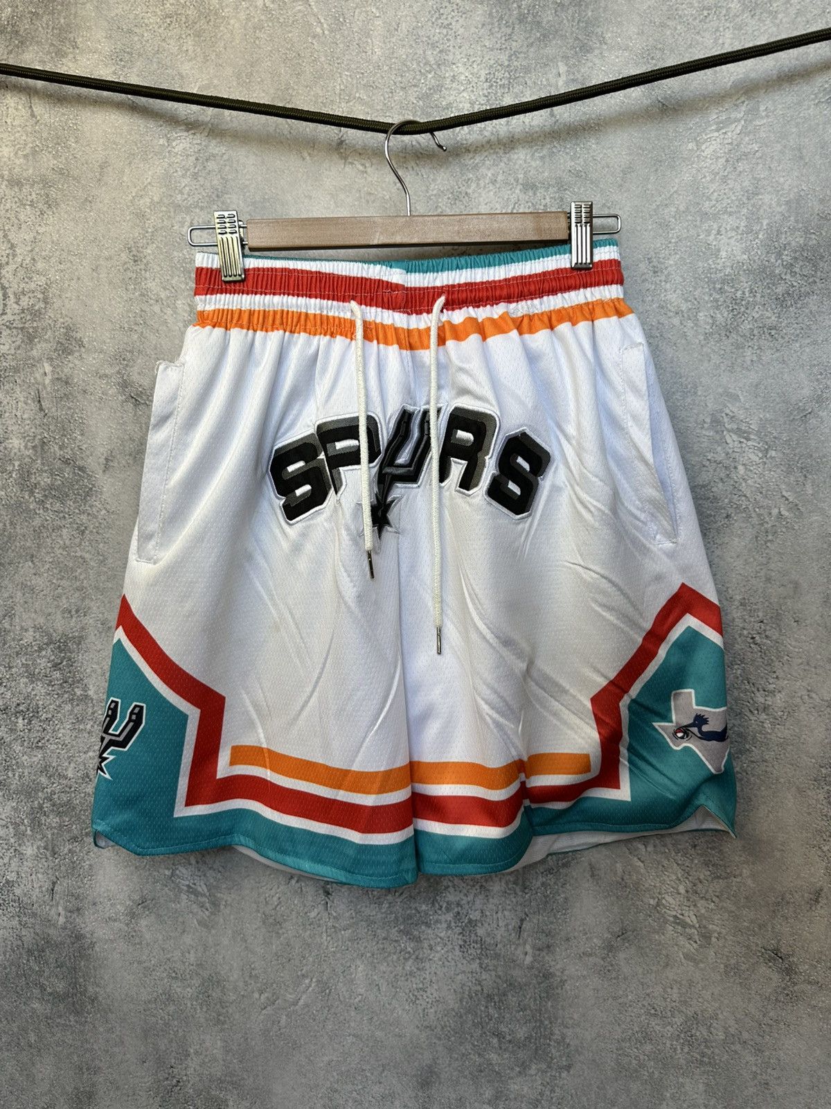 NBA × Vintage Just Don San Antonio Spurs Hardwood Classic Fiesta Shorts Size US 30 / EU 46 - 1 Thumbnail