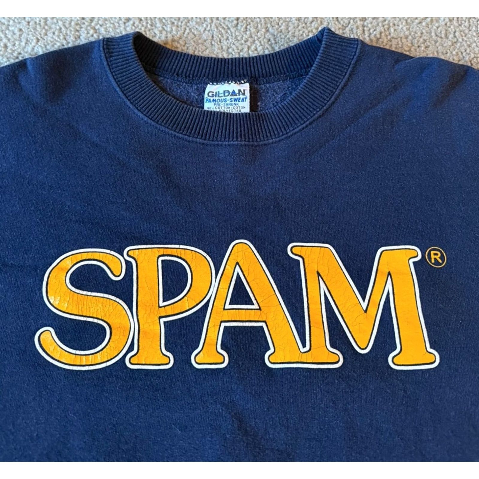 Vintage VTG SPAM Sweatshirt Men's Navy Blue Crew Neck XL Size US XL / EU 56 / 4 - 3 Thumbnail