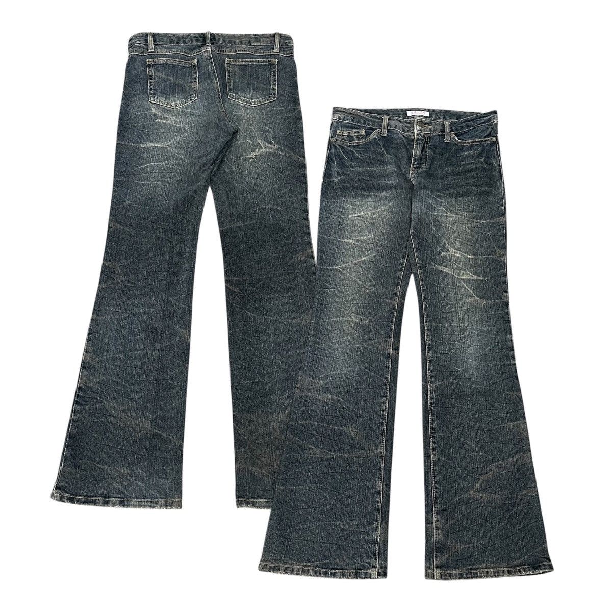Flare Denim Colza Clawn Marks Fade Washed Lgb Style