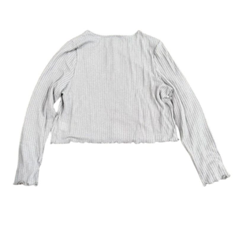 Shein Woman's Waffle Knit Long Sleeve Crop Top in Gray, Size 3XL Size 3XL / US 20-22 - 2 Thumbnail