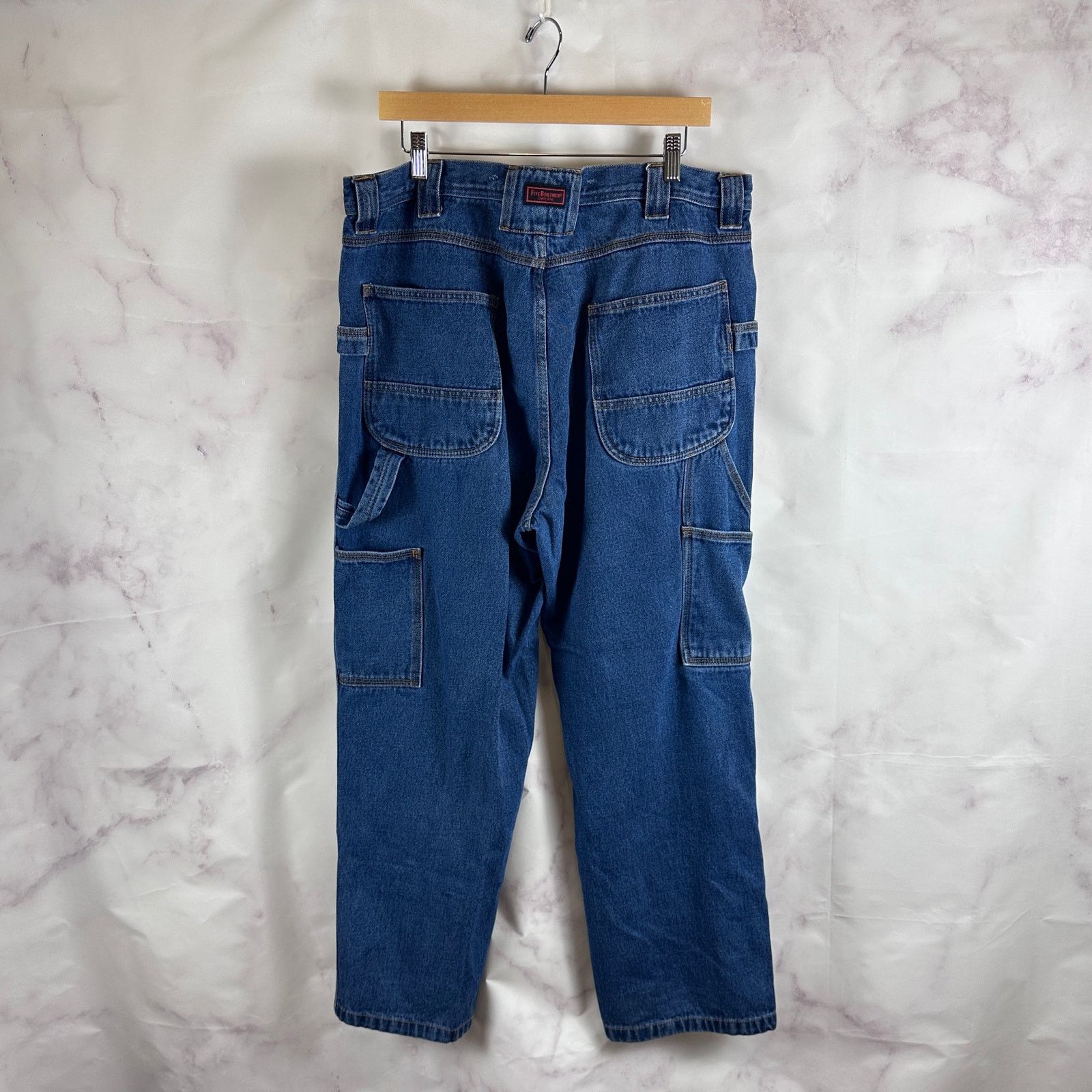 FiveBrother Denim Double Knee Carpenter Pants Size US 38 / EU 54 - 7 Thumbnail
