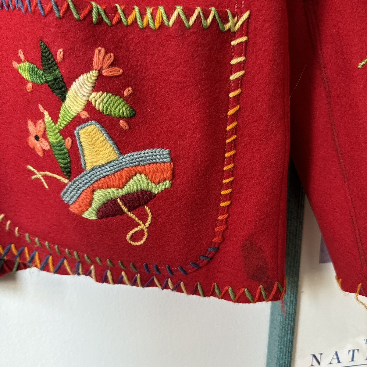 Vintage true vintage 1950s Mexican hand-embroidered souvenir jacket Size US M / EU 48-50 / 2 - 5 Thumbnail