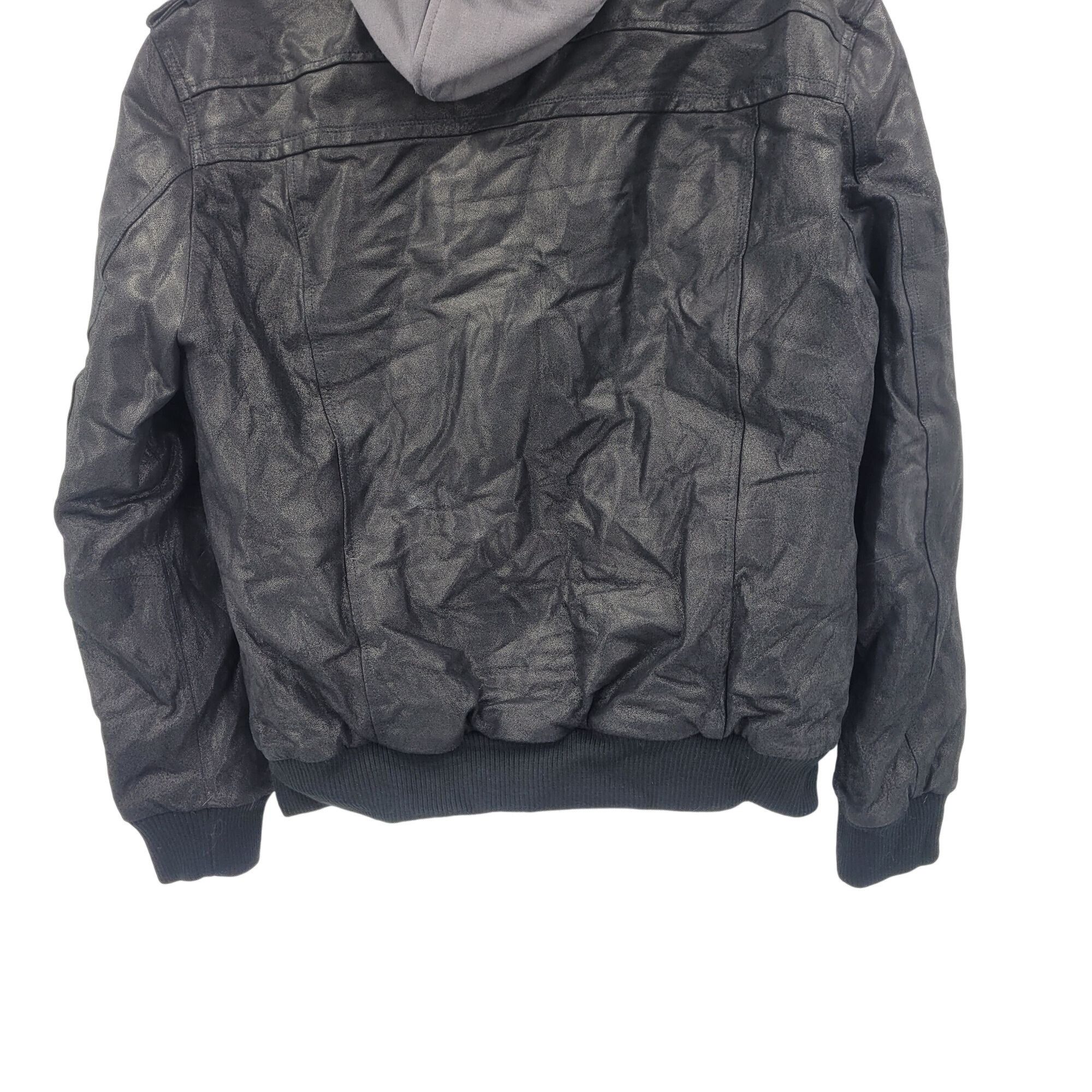 Other Flavor Mens Layered Pig Leather Hoodie Biker Moto Jacket M Size US M / EU 48-50 / 2 - 18 Thumbnail