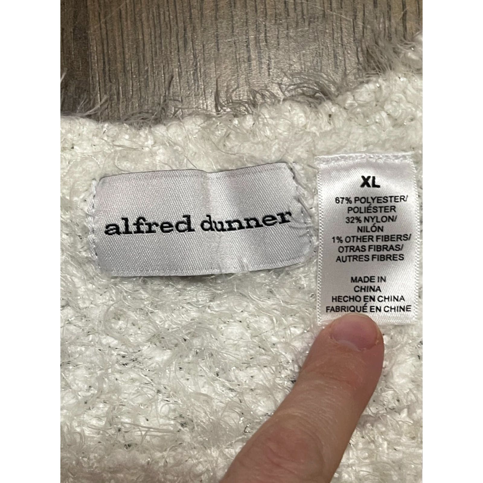 Vintage Alfred Dunner Sweater Womens Size XL White Blue Long Sleeve Pullover Woman Pullover Casual Size XL / US 12-14 / IT 48-50 - 7 Thumbnail