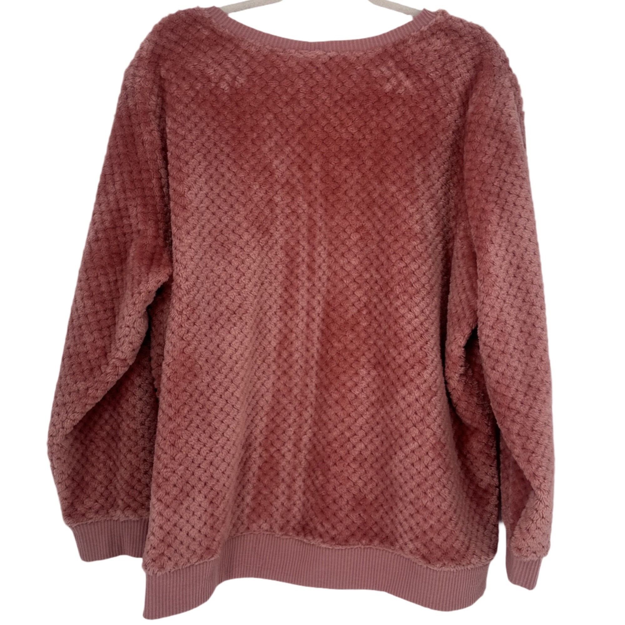 Blair Blair Pink Textured Fuzzy Knit Pullover Sweater Size XL Size XL / US 12-14 / IT 48-50 - 3 Thumbnail