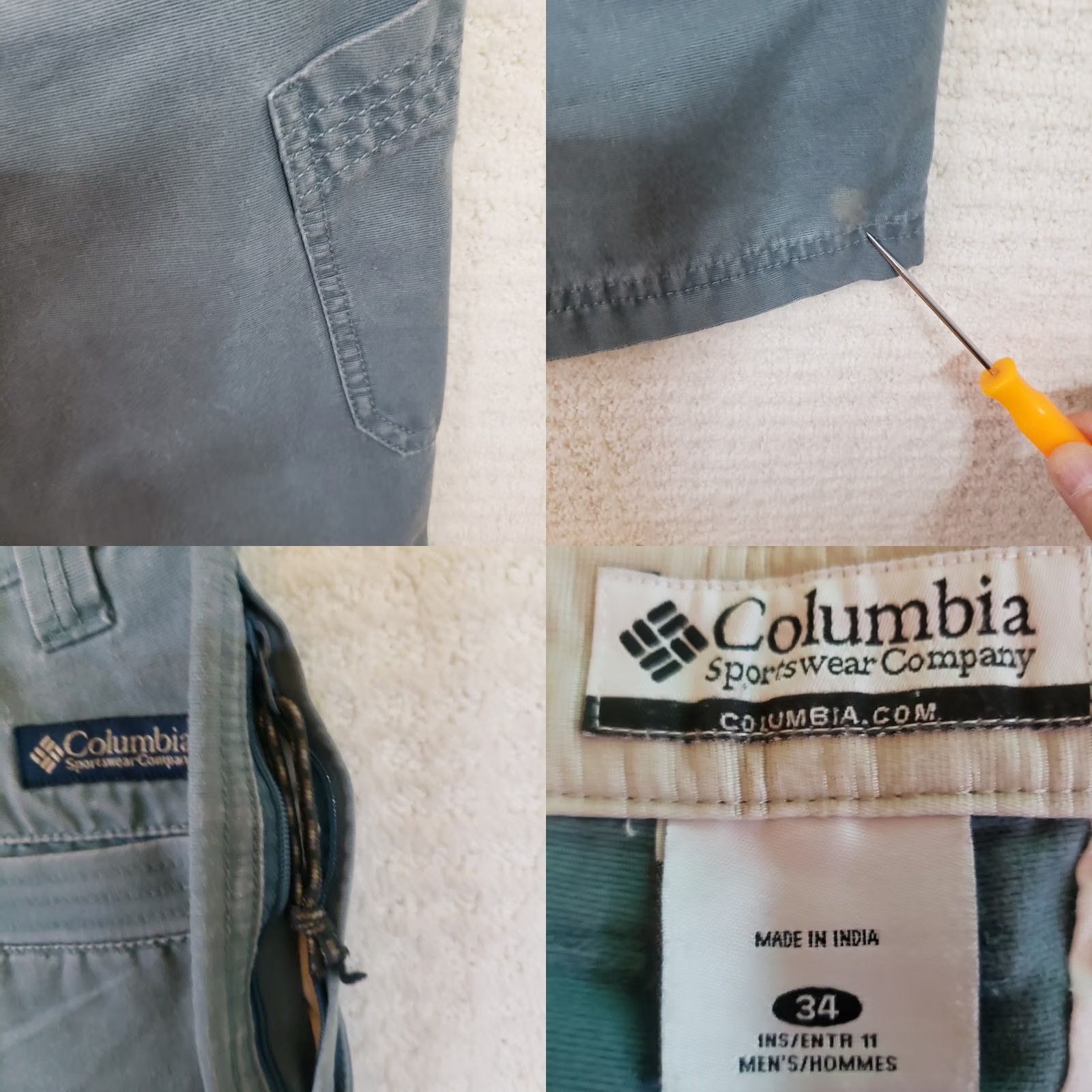 Vintage Columbia Cargo Shorts Mens 34x11 Sage Green Canvas Utility Hiking Size US 34 / EU 50 - 9 Thumbnail