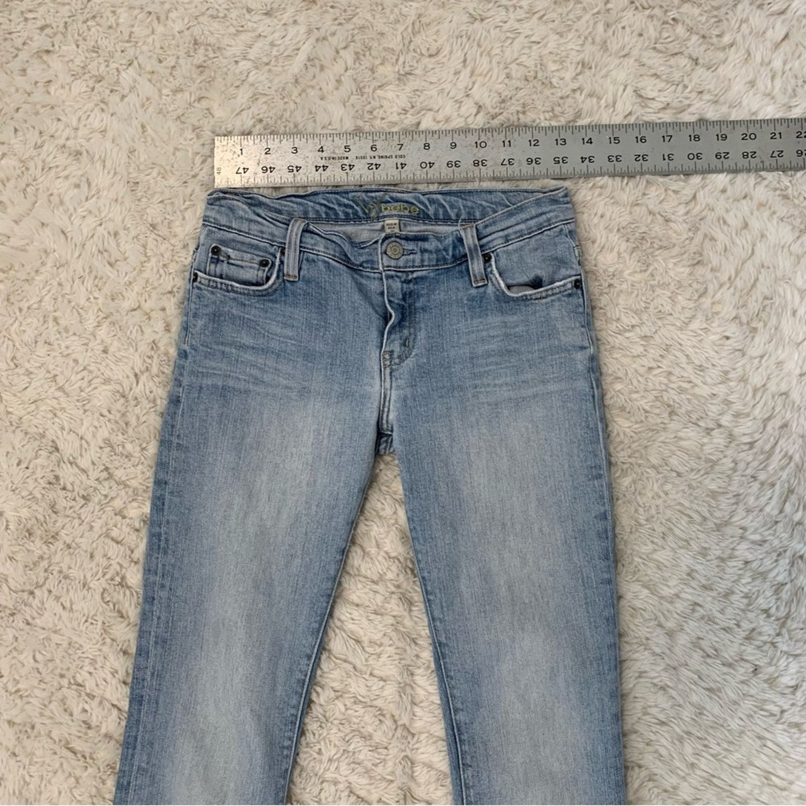 Bebe Vintage 2000s Bebe Low Rise Bootcut Blue Jeans Y2K Size 26" / US 2 / IT 38 - 6 Thumbnail