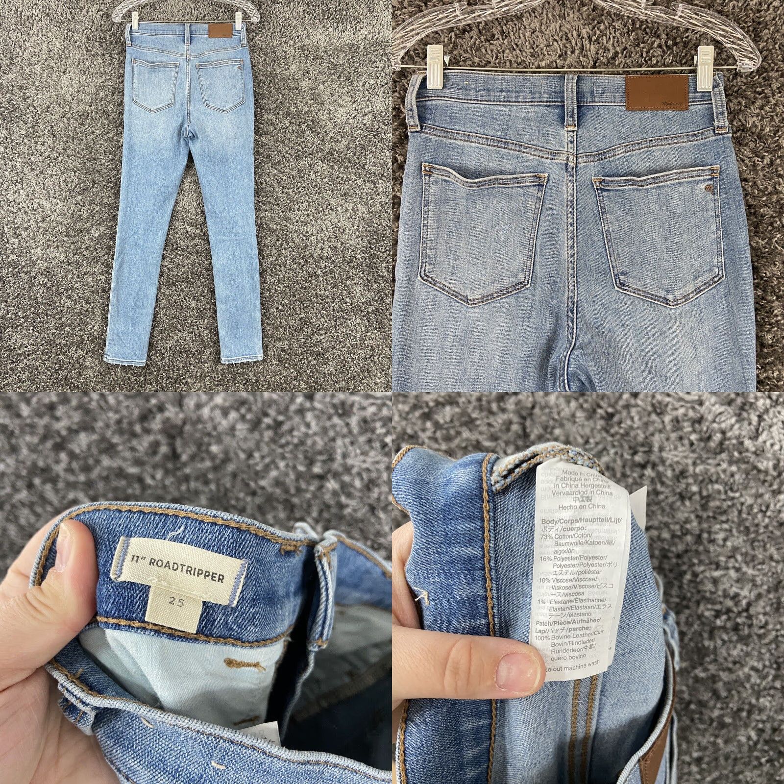 Madewell VINTAGE Madewell Skinny Jeans Women 25 Blue Distressed 11” Roadtripper Size 42" / US 20 - 8 Thumbnail