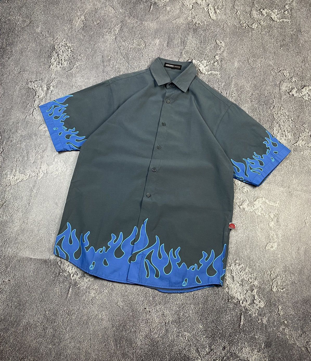 Vintage Vintage 00s Flame Biker 2000s Vibe Shirt Size US S / EU 44-46 / 1 - 2 Thumbnail
