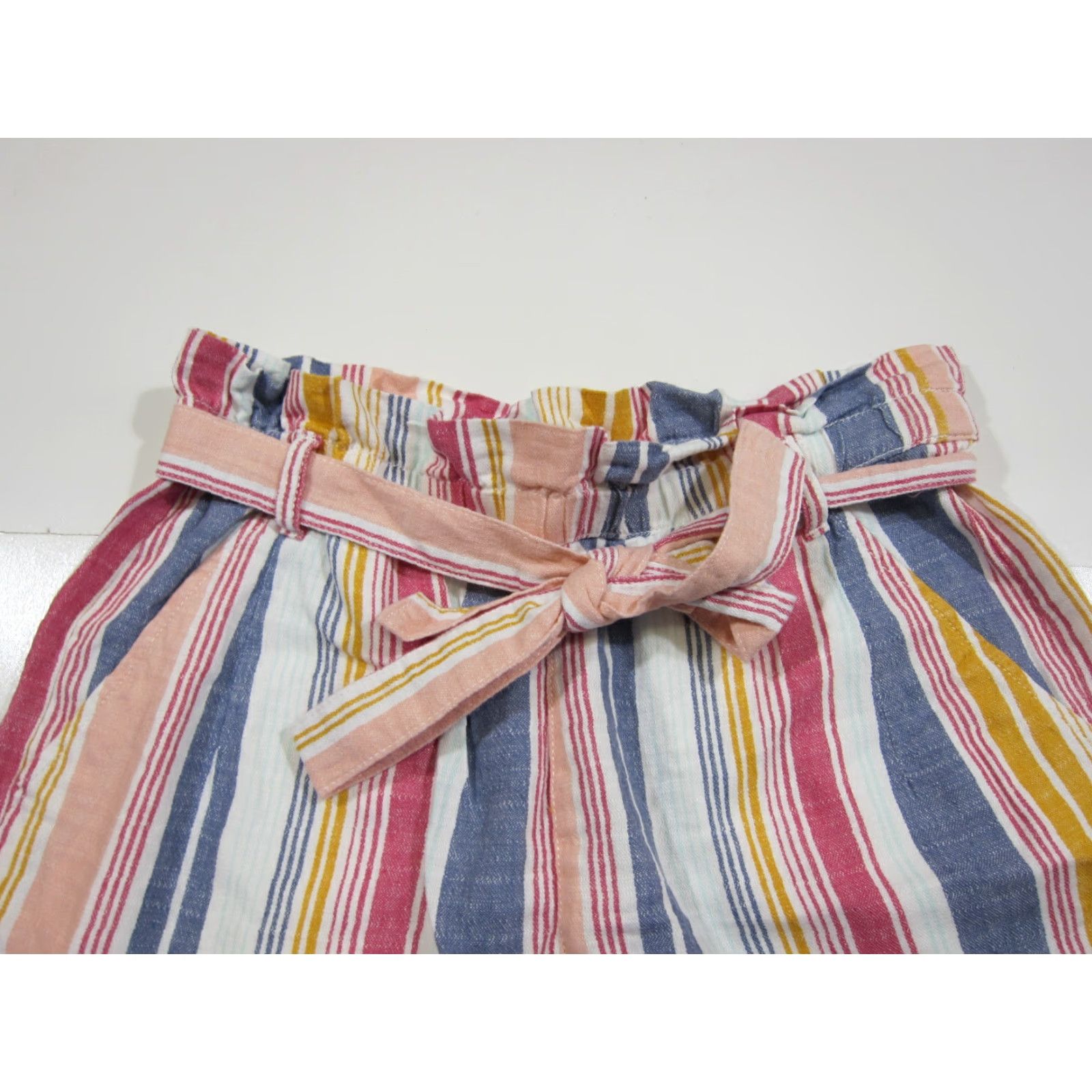 Vintage a.n.a Linen Cotton Pink Blue Stripe High Rise Waist Shorts Women Size Medium Size 30" / US 8 / IT 44 - 5 Thumbnail