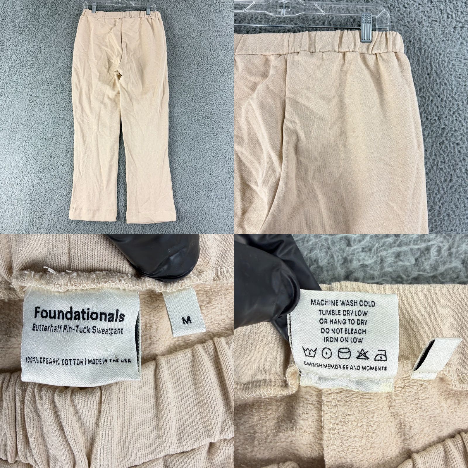 Vintage Foundationals Butterhalf Pin-Tuck Sweatpant Womens Medium Beige Pull On Straight Pants Size 32" / US 10 / IT 46 - 8 Thumbnail