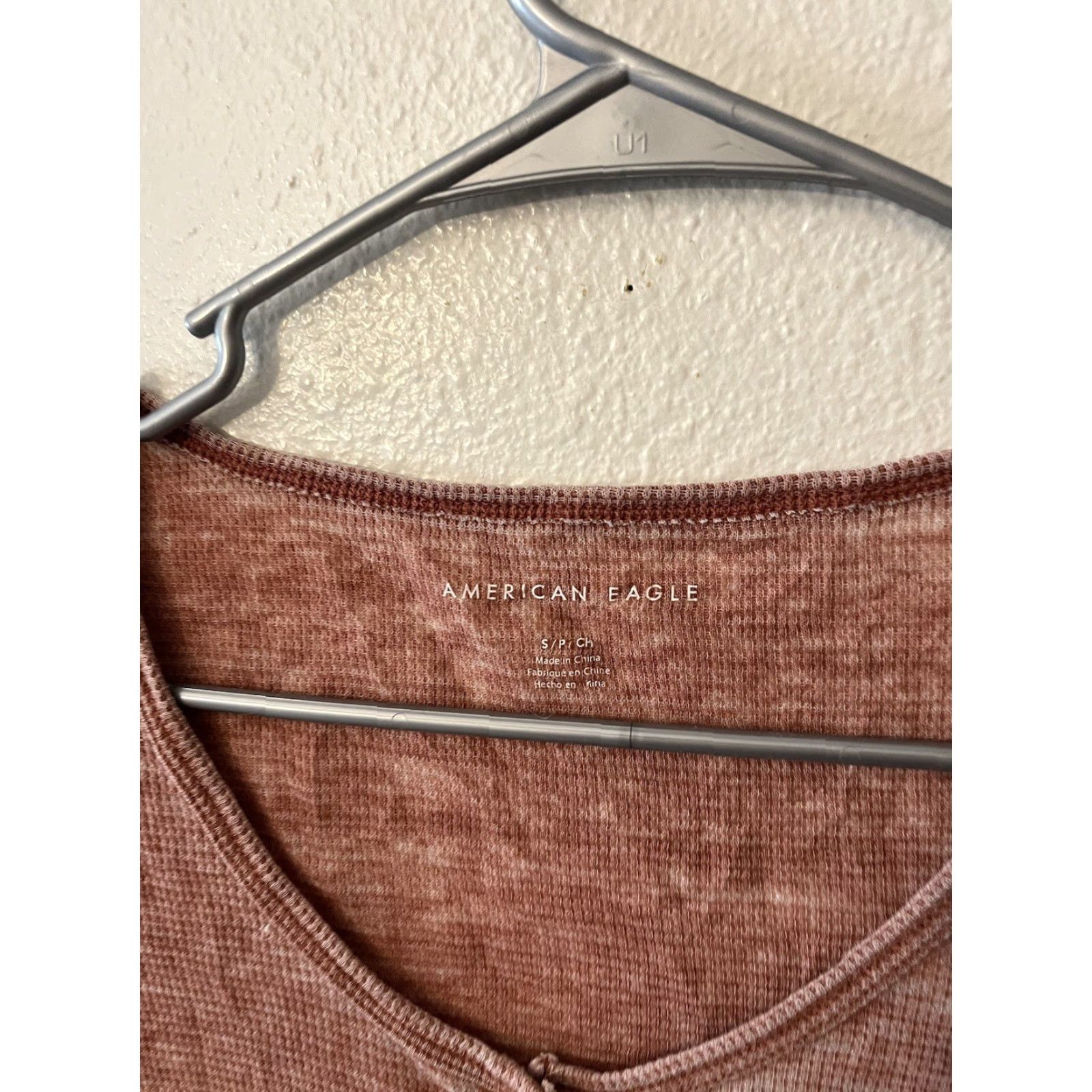 American Eagle Outfitters VINTAGE American Eagle Burnt Red Crop Top Shirt Size Small Button Down Size S / US 4 / IT 40 - 2 Thumbnail