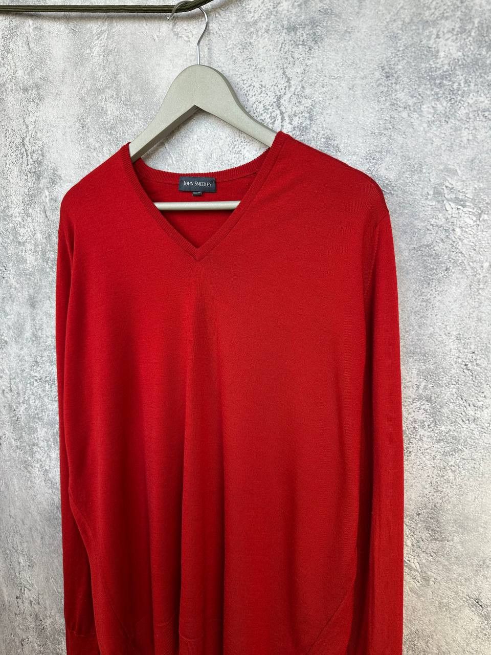 John Smedley John Smedley Merino Wool Sweater Red V-Neck Jumper Size US XXL / EU 58 / 5 - 5 Thumbnail