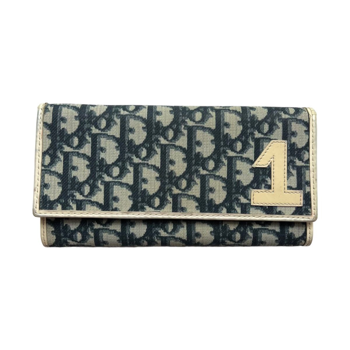 image of Dior Monogram Long Wallet in Navy, Men's