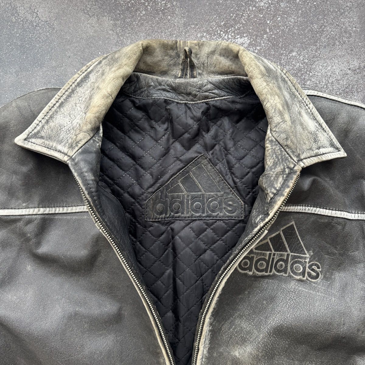 Adidas Adidas Equipment 90s Vintage Rare Real Faded Leather Jacket Size US L / EU 52-54 / 3 - 7 Thumbnail