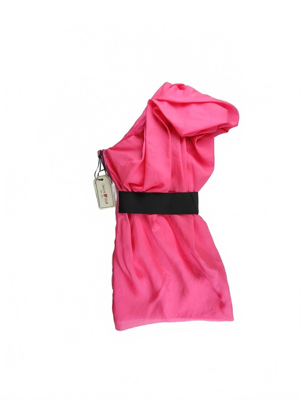 Designer Lanvin for H&M Pink One Shoulder Cocktail Dress NWT Size XS / US 0-2 / IT 36-38 - 2 Thumbnail