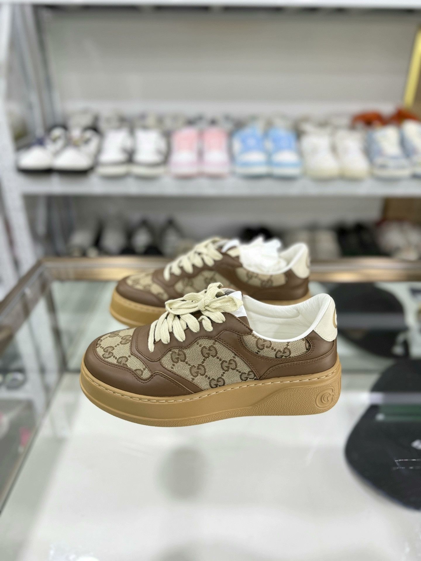 Gucci Gucci Classic GG Monogram Biscuit Shoes Size US 6.5 / EU 39-40 - 1 Thumbnail