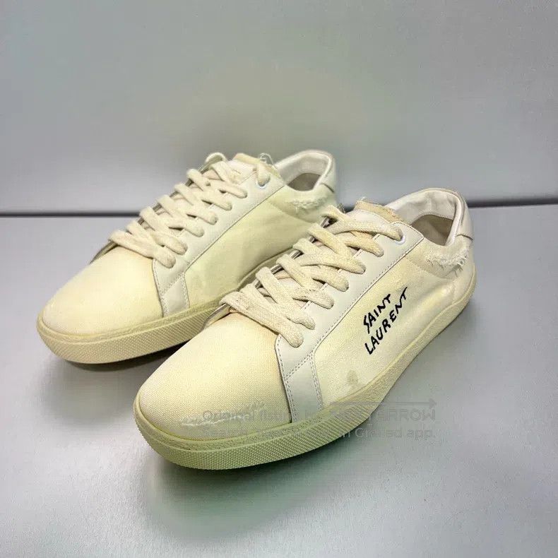 Saint Laurent Paris Saint Laurent Paris Distressed Canvas Shoes Size US 9 / EU 42 - 1 Thumbnail