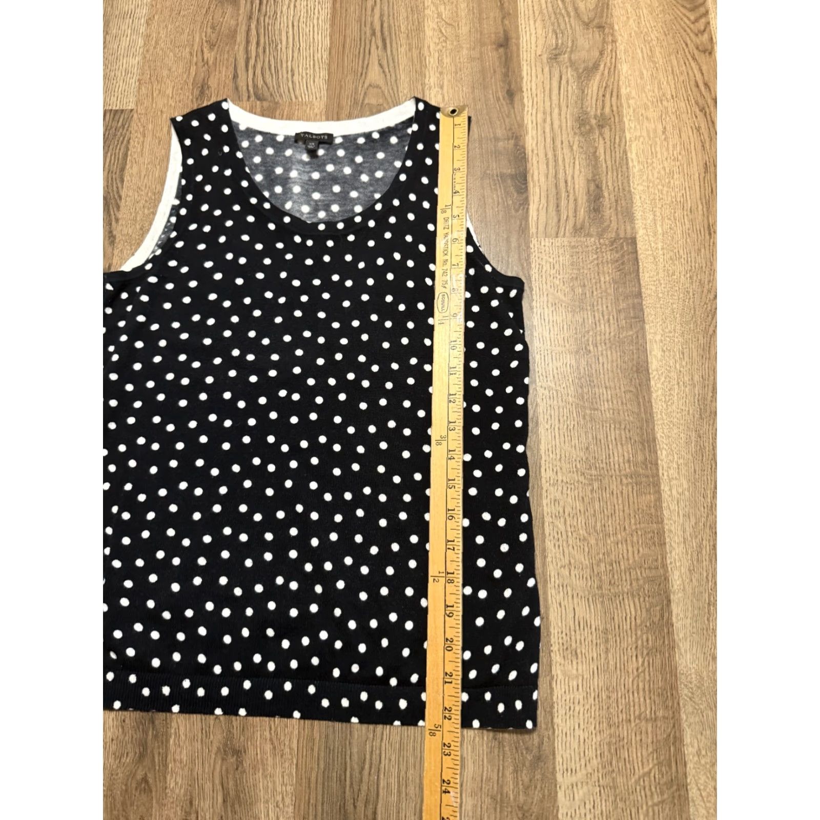 Talbots Talbots Tank Top Women XS Black White Polka Dots Scoop Neck Size XS / US 0-2 / IT 36-38 - 5 Thumbnail
