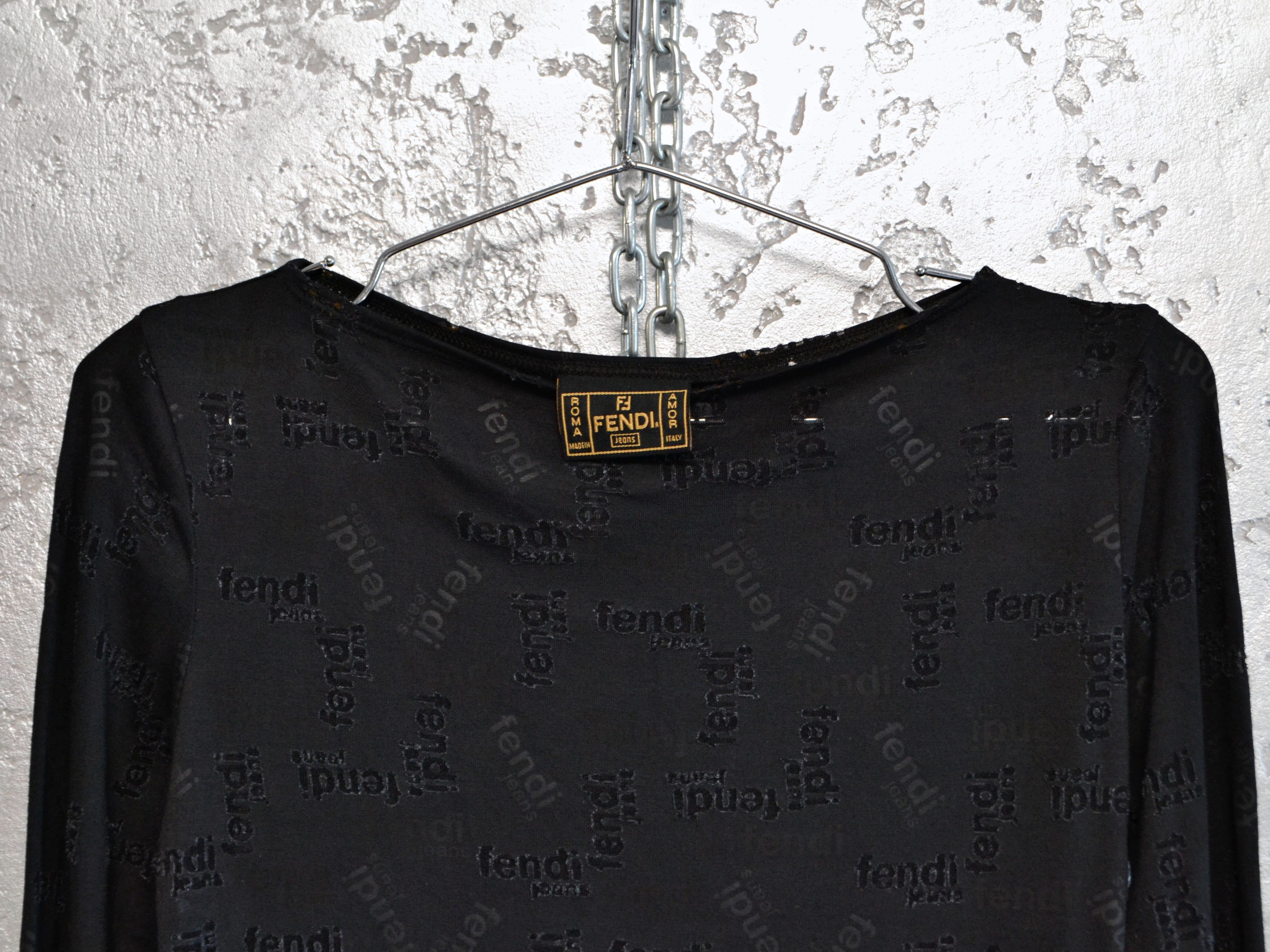 Fendi FENDI Jeans Women’s Long Sleeve Blouse Black Y2K Size S / US 4 / IT 40 - 5 Thumbnail