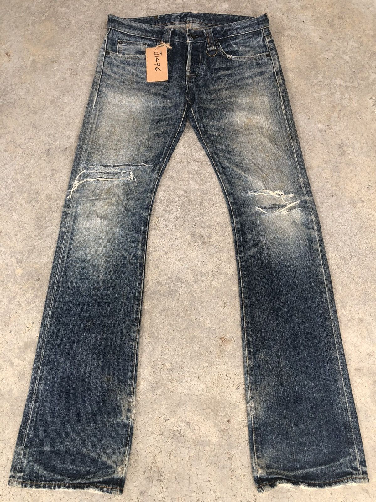 BUFFALO BOBS Buffalo Flared Selvedge Jeans Distressed Denim Size US 31 - 1 Thumbnail