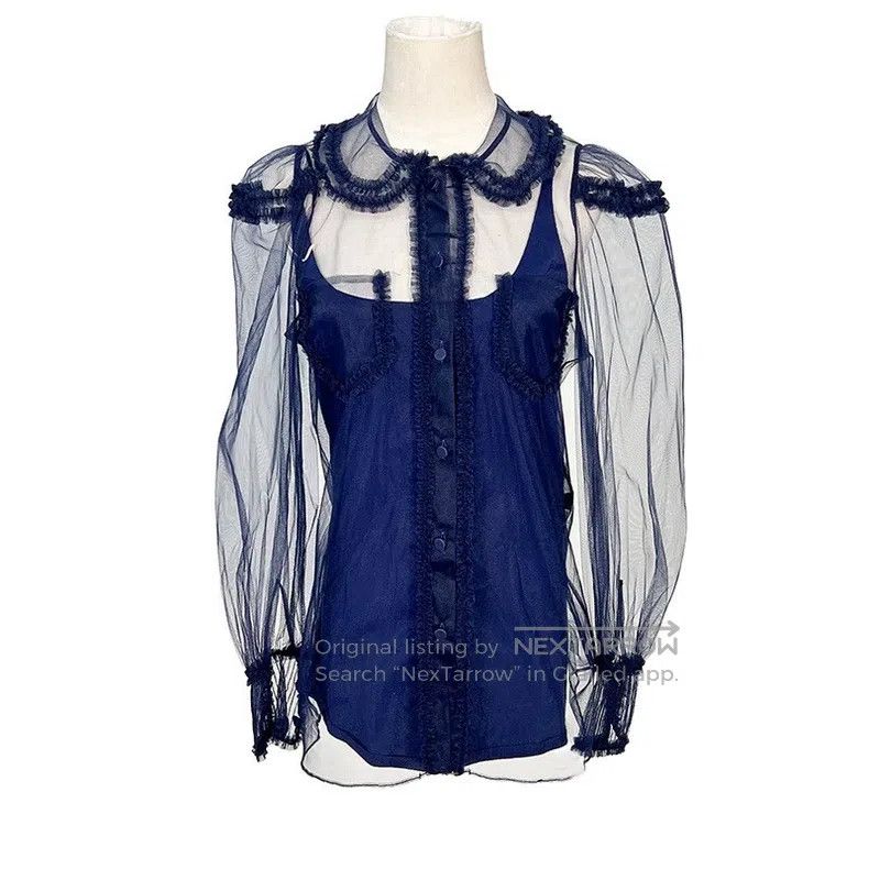 Fendi Fendi Solid-colored polyester viscose chiffon/lace blouse Size XS / US 0-2 / IT 36-38 - 1 Thumbnail