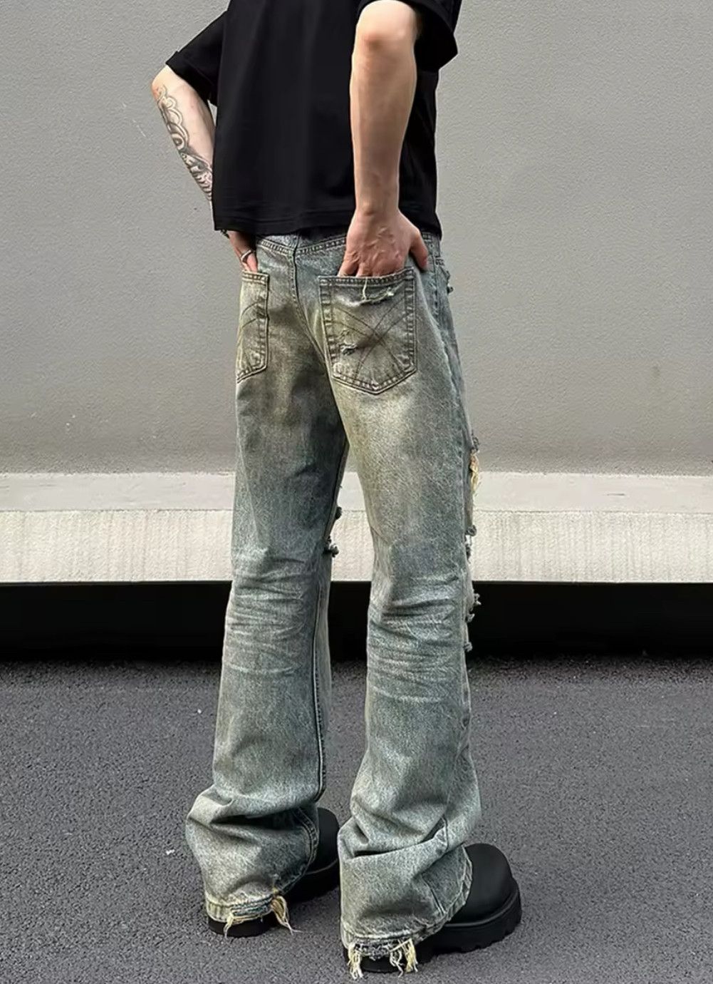 Japanese Brand × Jean Vintg Ripped Jeans Size US 27 - 2 Thumbnail