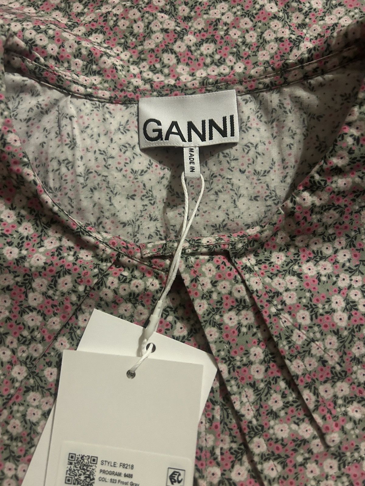 Ganni GANNI Floral-print 100% Organic Cotton-poplin Shirt Size M / US 6-8 / IT 42-44 - 7 Thumbnail