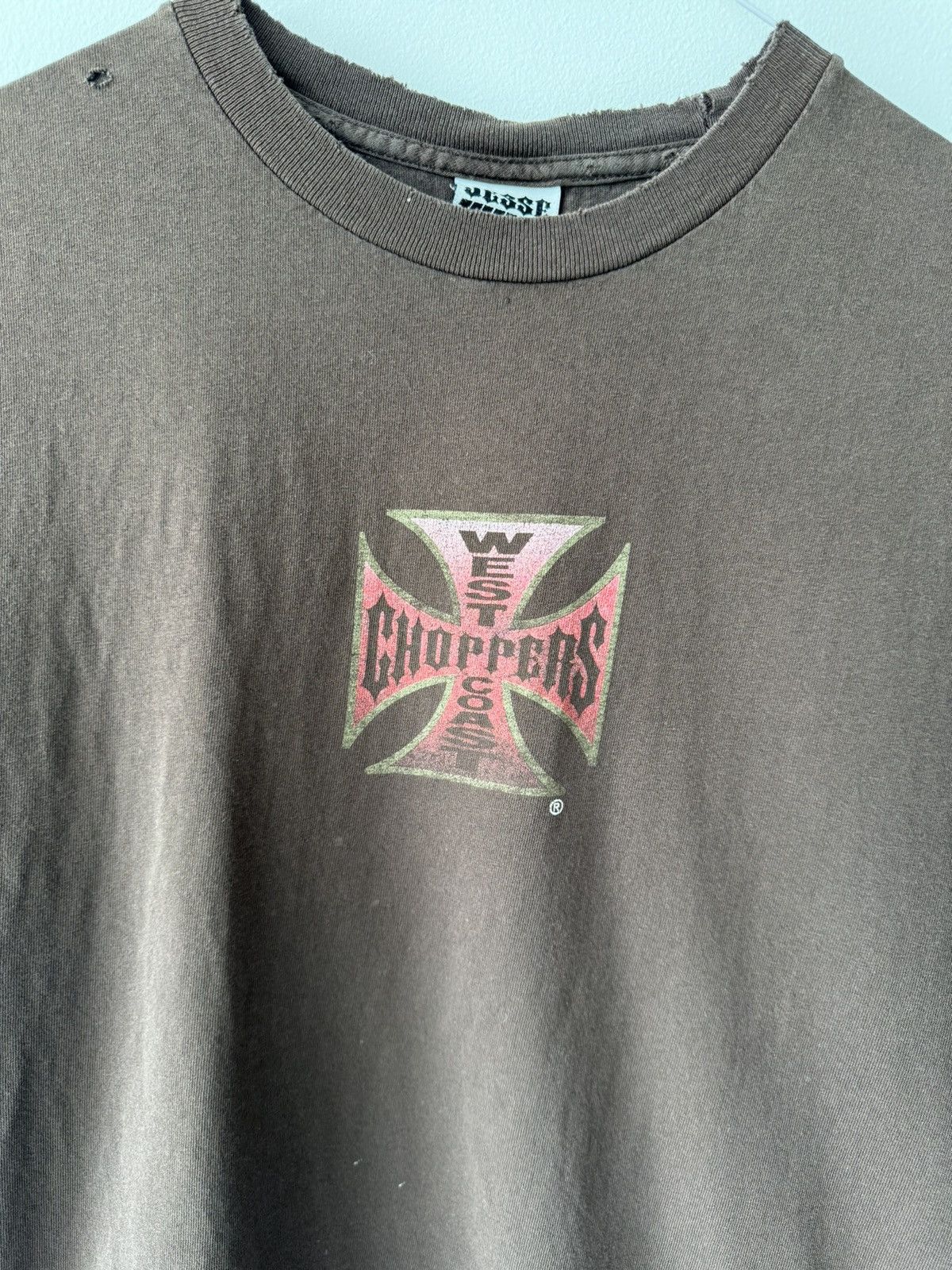 Vintage VINTAGE WEST COAST CHOPPERS WCC BROWN T SHIRT RARE THRASHED Size US L / EU 52-54 / 3 - 3 Thumbnail