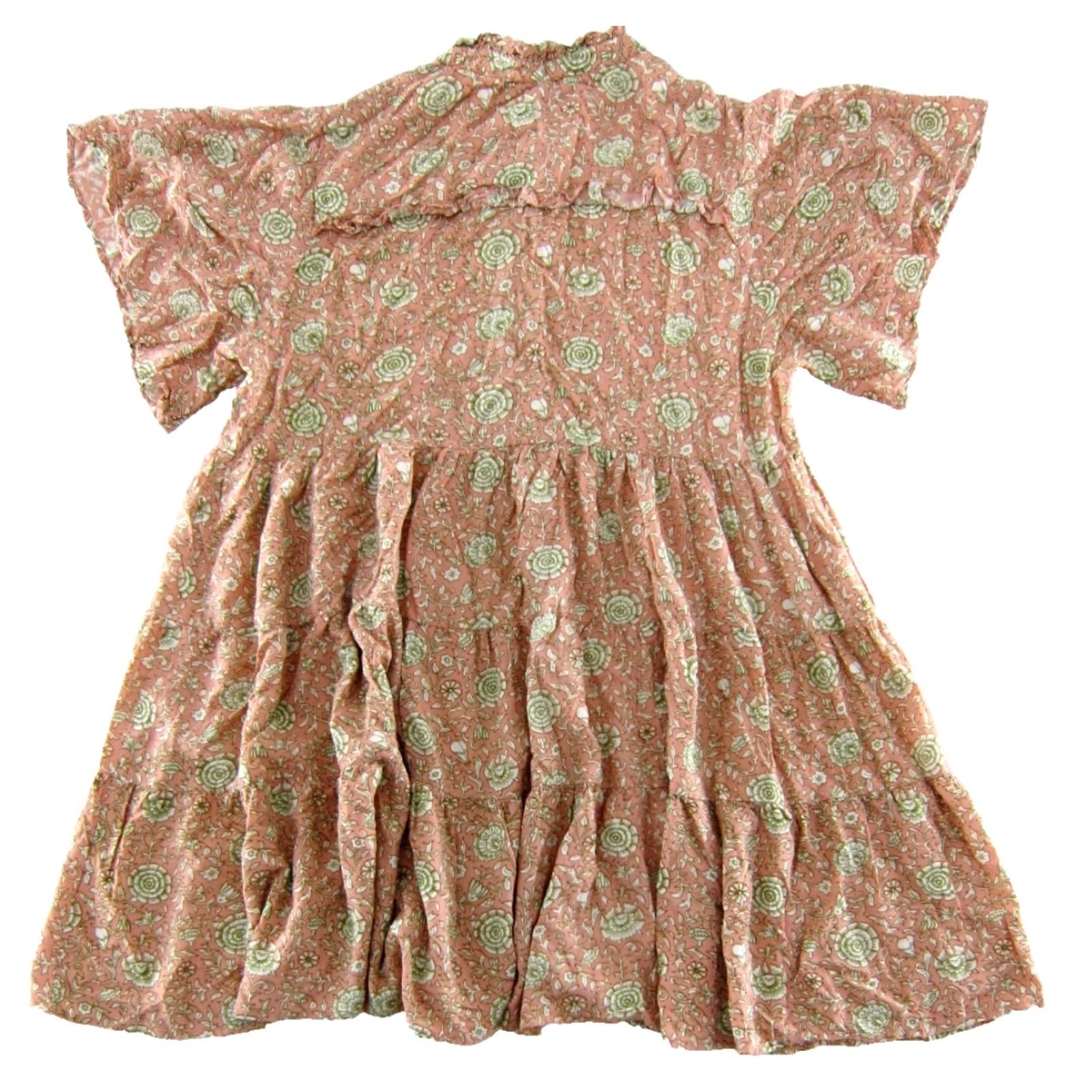Vintage Citrus Called To Surf Floral Short Sleeve Smock Dress XL Pink Rayon Size 40" / US 18 - 2 Thumbnail