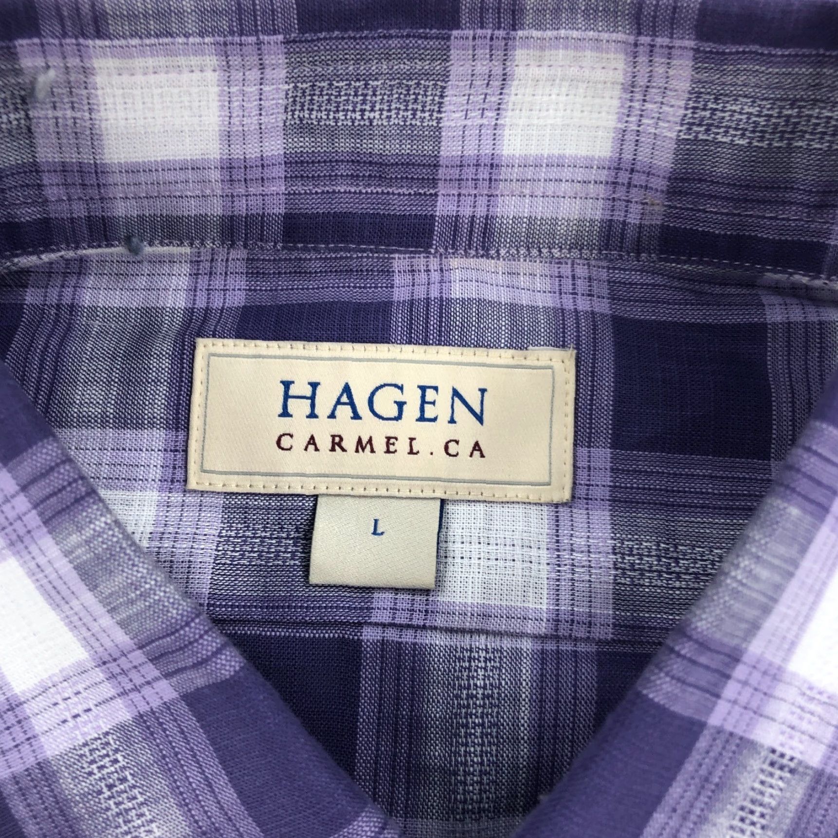 Vintage Hagen Shirt Mens Large Purple Plaid Long Sleeve Button Up Size US L / EU 52-54 / 3 - 4 Thumbnail