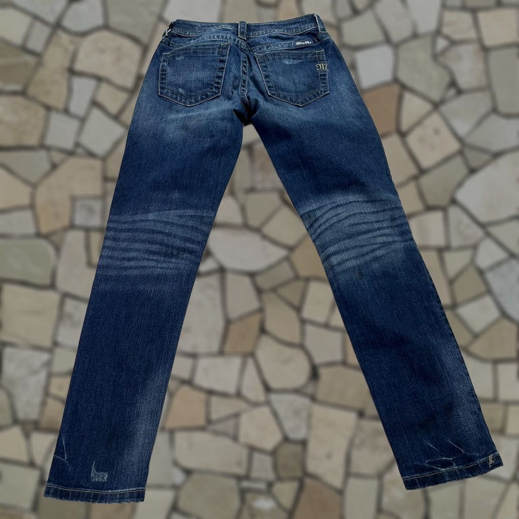 Miss Me Miss Me Jeans Womens 26 Blue Mid Rise Skinny Distressed Patch Denim Raw Hem Jeans Size 26" / US 2 / IT 38 - 1 Thumbnail