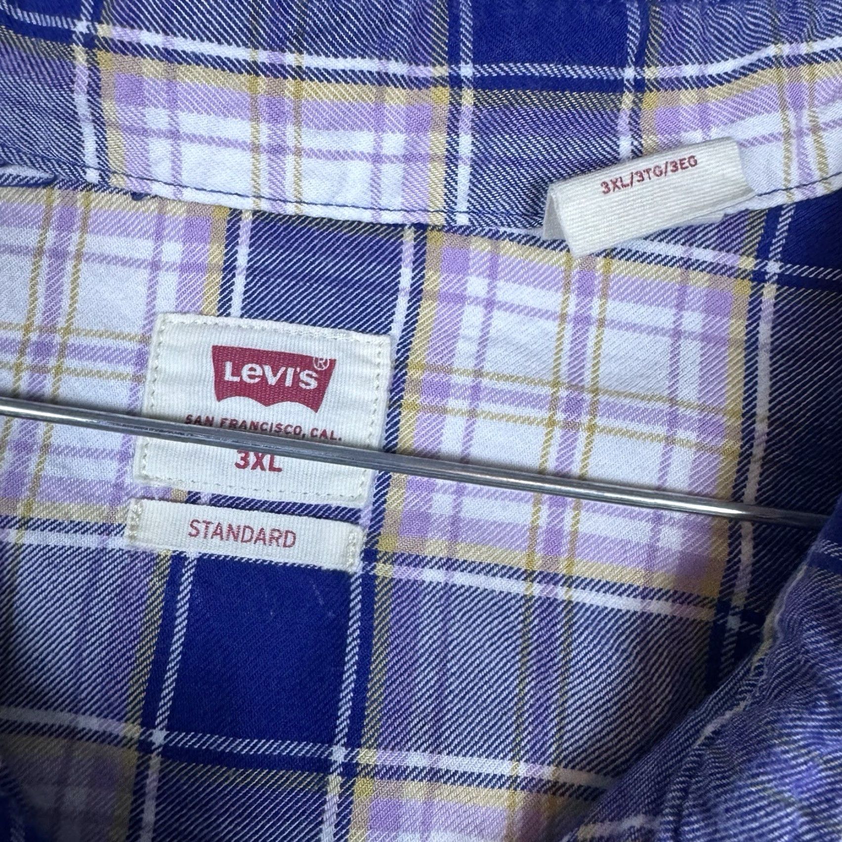 Levi's Levi's Pearl Snap Shirt Mens 3XL Plaid Flannel Colorful Western Rockabilly Rodeo Button-Up 58in Chest Mens Clothing Size US XXL / EU 58 / 5 - 5 Thumbnail