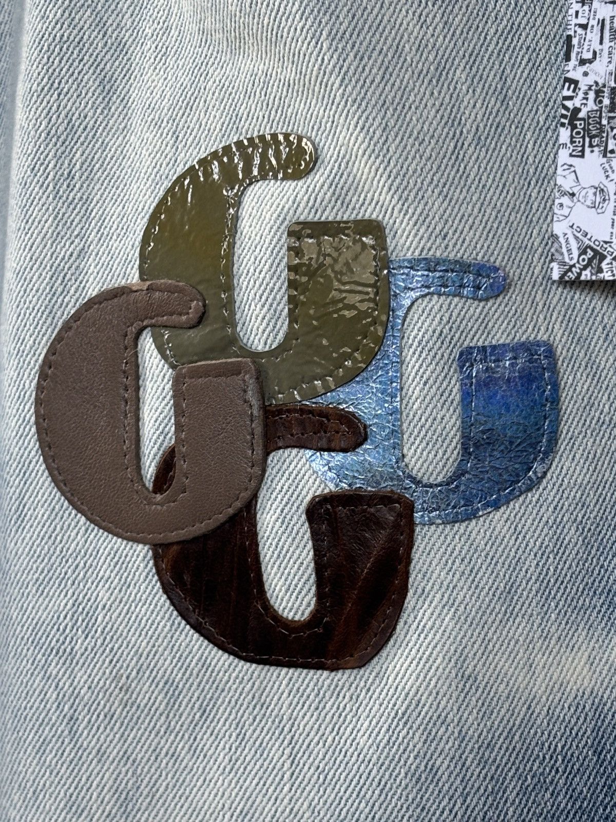 Gallery Dept. GALLERY DEPT | 37 | LEVI G PATCH LEATHER DENIM JEANS Size US 37 - 7 Thumbnail