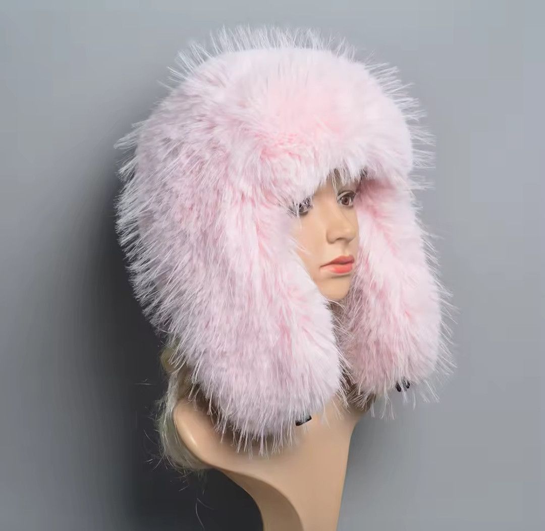 Japanese Brand Pink Faux Fur Hat Size ONE SIZE - 2 Thumbnail