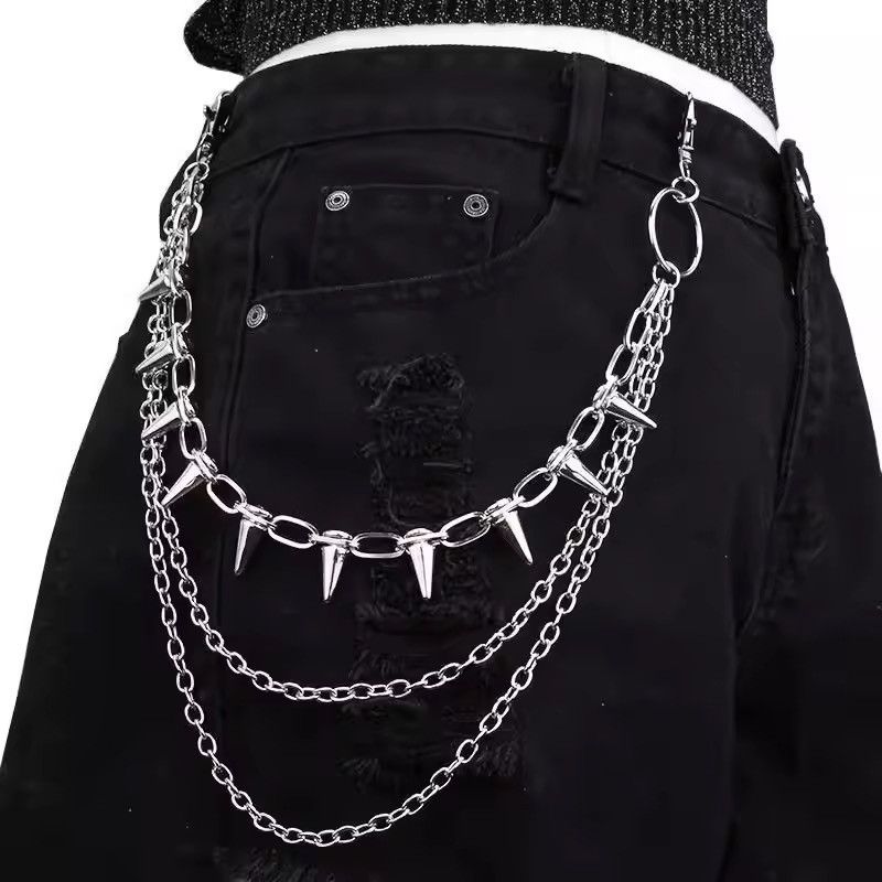 Jewelry Multi-Layer Spiked Punk Pant Chain / Wallet Chain Size ONE SIZE - 6 Thumbnail
