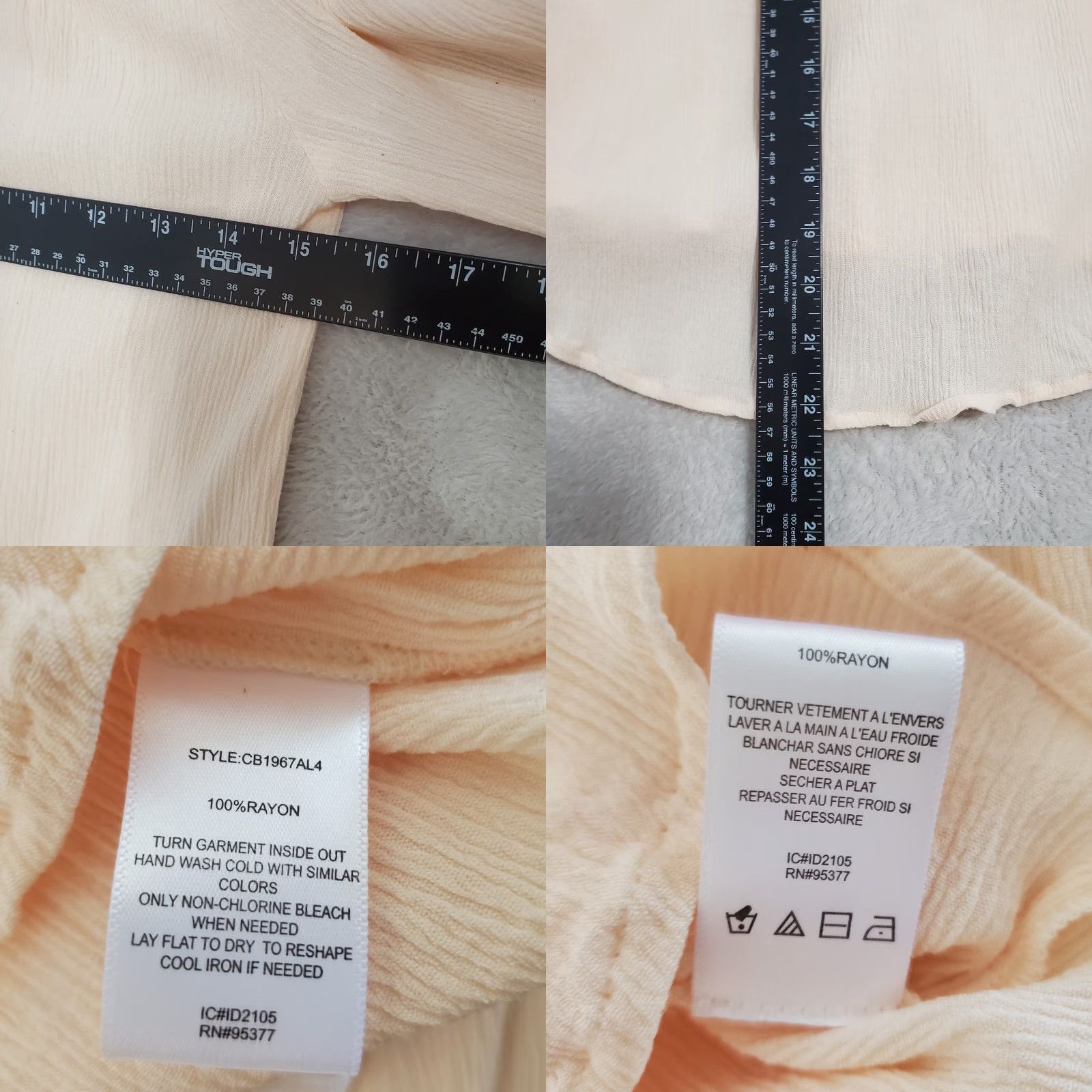 Sanctuary Sanctuary Women Blouse Shirt Boho Peasant M Peach Rayon Long Sleeve Round Neck Ruffle Crinkle Lightweight N/A Size M / US 6-8 / IT 42-44 - 8 Thumbnail