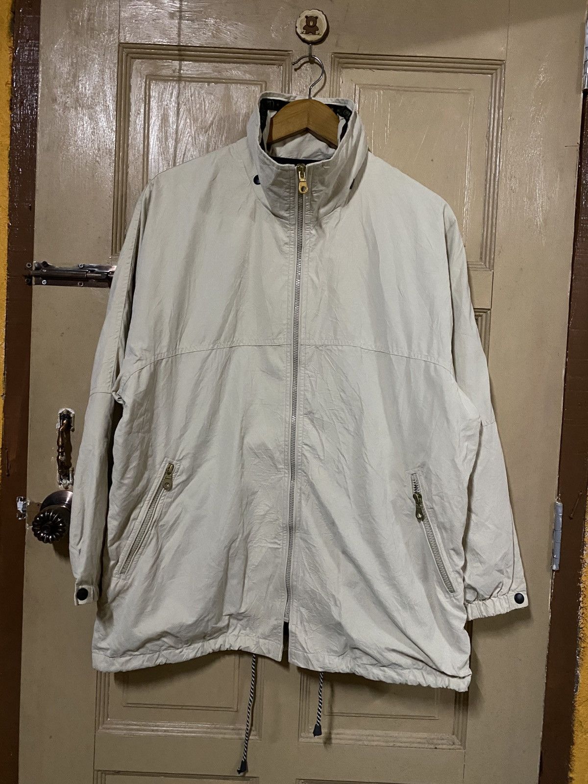 Vintage Claudio Valentino Paris Vintage Windbreaker Jacket - Beige Size US L / EU 52-54 / 3 - 1 Thumbnail