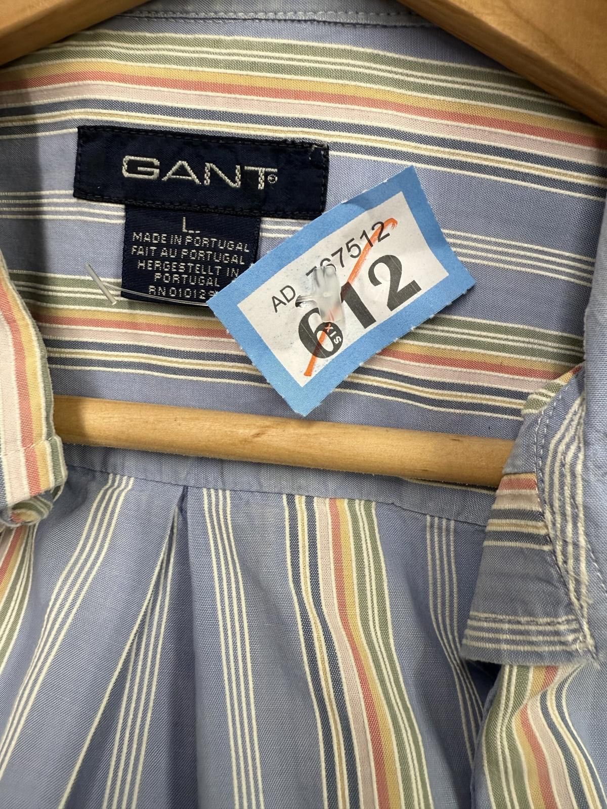 Gant GANT Men's Large Short Sleeve Striped Shirt Made in Portugal Size US L / EU 52-54 / 3 - 2 Thumbnail