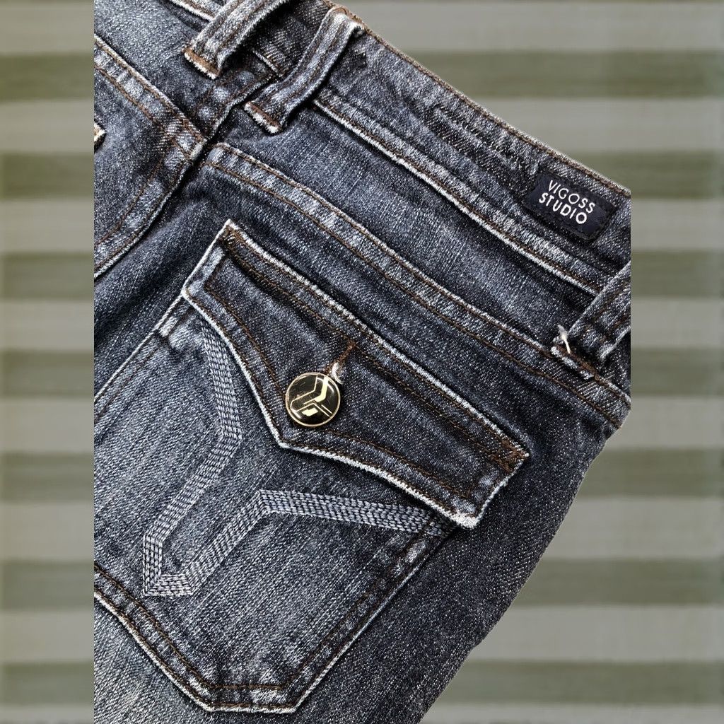 Vintage VIGOSS Jeans Nolita ii Fit & Flare 30x29 Womens Cotton Dark Blue FlairLadies Size 29" - 1 Thumbnail