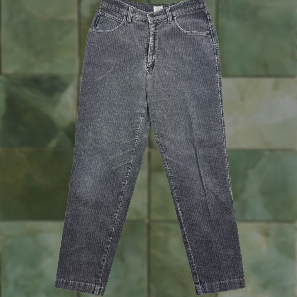 Armani VINTAGE Armani Corduroy Pants Womens 29 Gray Hipster Tapered 1980s Jeans Size 29" - 1 Thumbnail