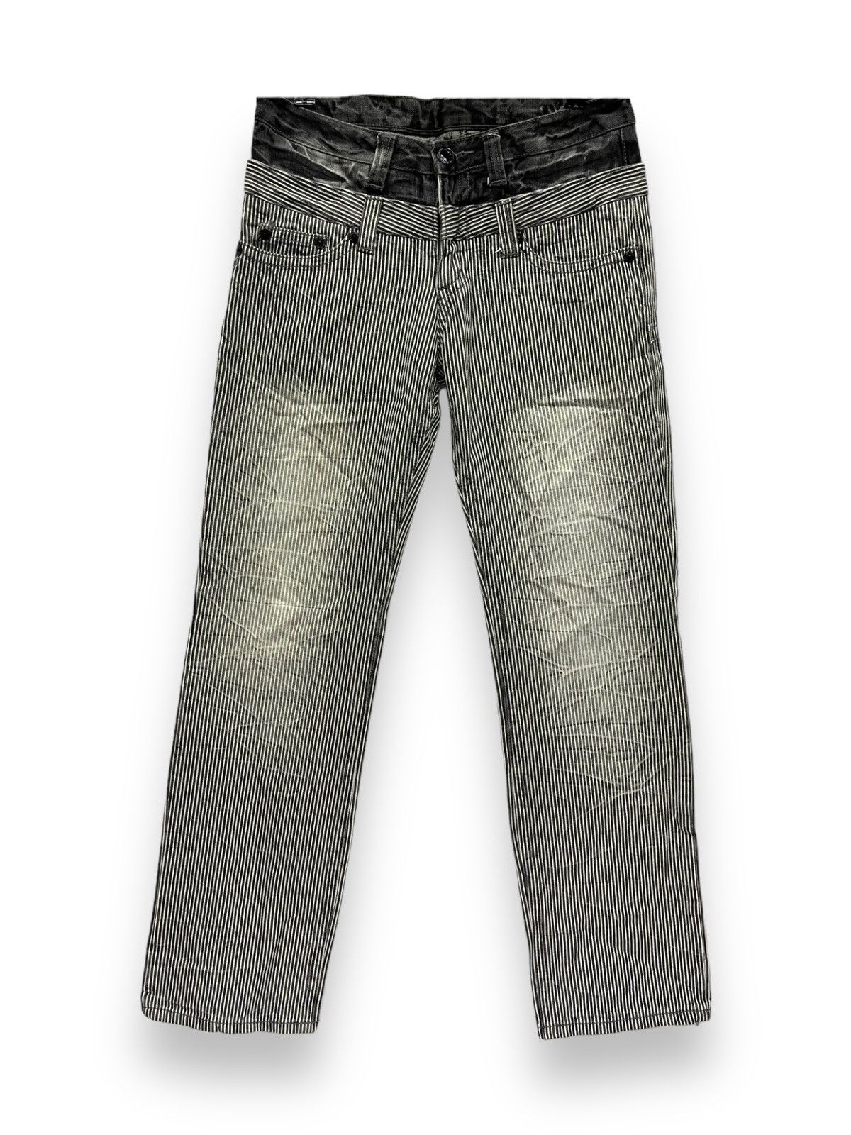 If Six Was Nine × OVER THE STRiPES 🔥BACK & FORTH Hybrid Double Waist Hickory Stripes Denim Size US 31 - 4 Thumbnail