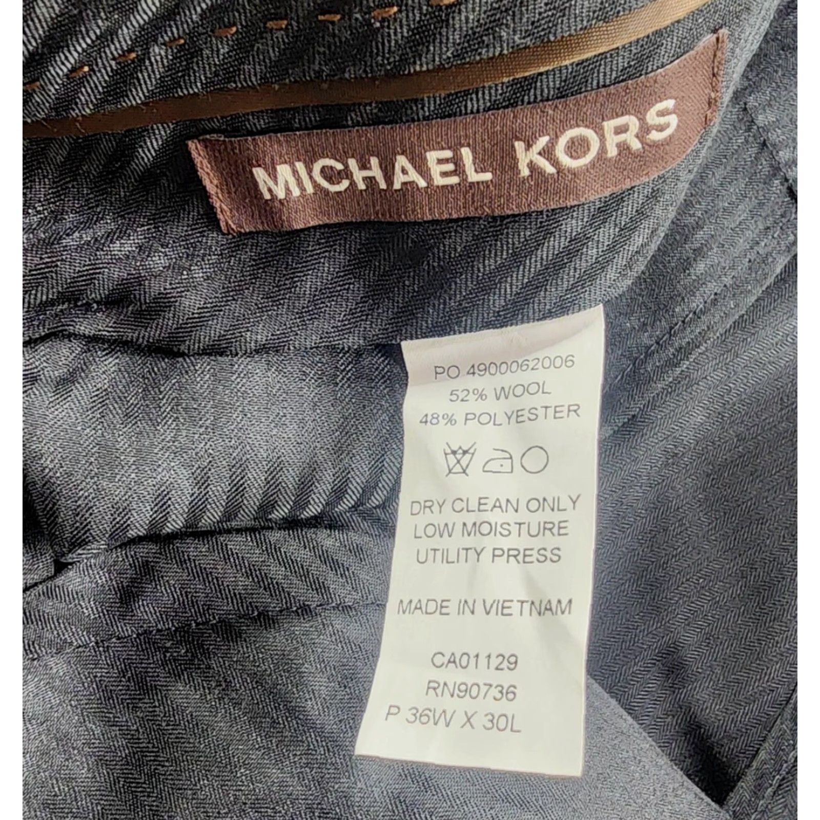 Michael Kors Michael Kors Pants Mens 36x30 Black Wool Blend Flat Front Dress Trousers Formal Shirt? Size US 36 / EU 52 - 4 Thumbnail