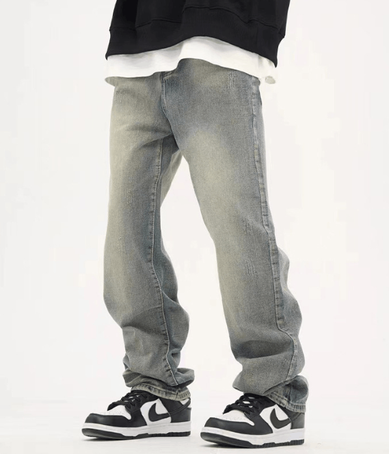 Japanese Brand × Jean Men's trendy high street striped distressed washed jeans Size US 32 / EU 48 - 2 Thumbnail