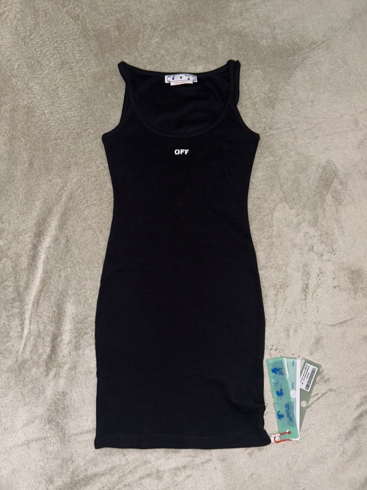 Off-White Off-White Black Ribbed Tank Dress Size S / US 4 / IT 40 - 1 Thumbnail