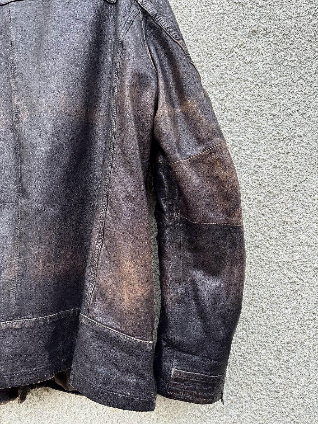 Chevignon × Hysteric Glamour × Vintage 😍Schott Avirex Style Chevignon Washed Leather Jacket Faded Size US L / EU 52-54 / 3 - 8 Thumbnail