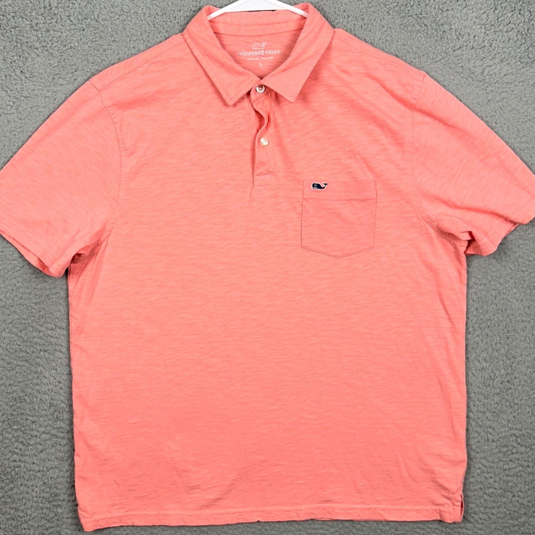 Vineyard Vines VINEYARD VINES Polo Shirt Mens Large Coral Pink Short Sleeve Pocket EUC Size US L / EU 52-54 / 3 - 3 Thumbnail