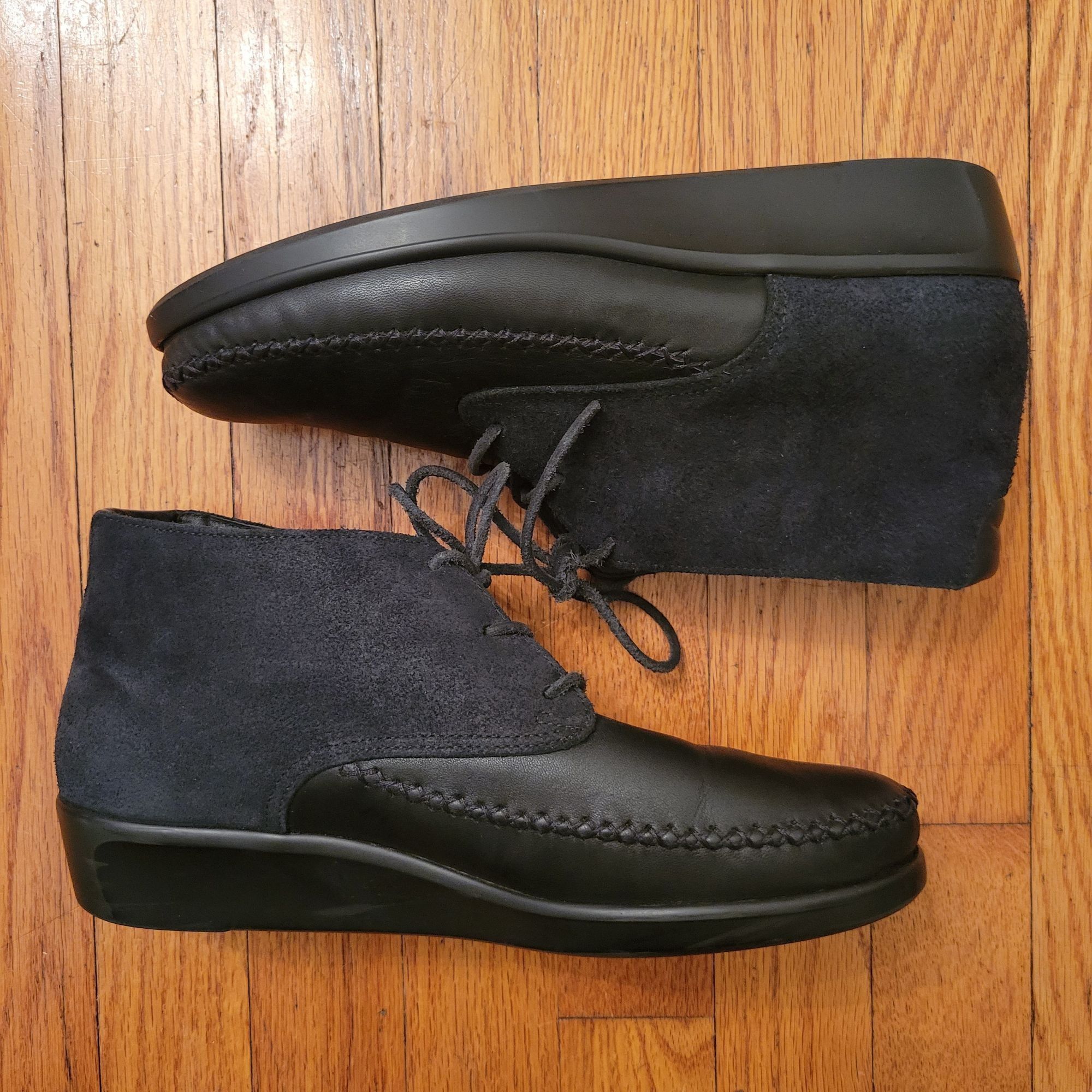 SAS SAS Black Leather Suede KICH Lace Up Ankle Boots Shoes 10 US Size US 10 / IT 40 - 7 Thumbnail