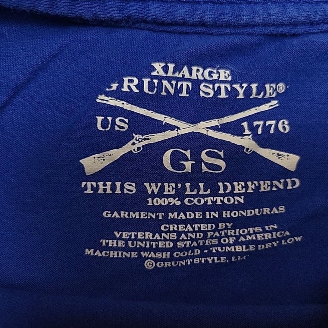 Vintage Grunt Style Shirt Mens XL Blue Uncle Sam Short Sleeve Tactical Patriotic 2A TEE Size US XL / EU 56 / 4 - 4 Thumbnail