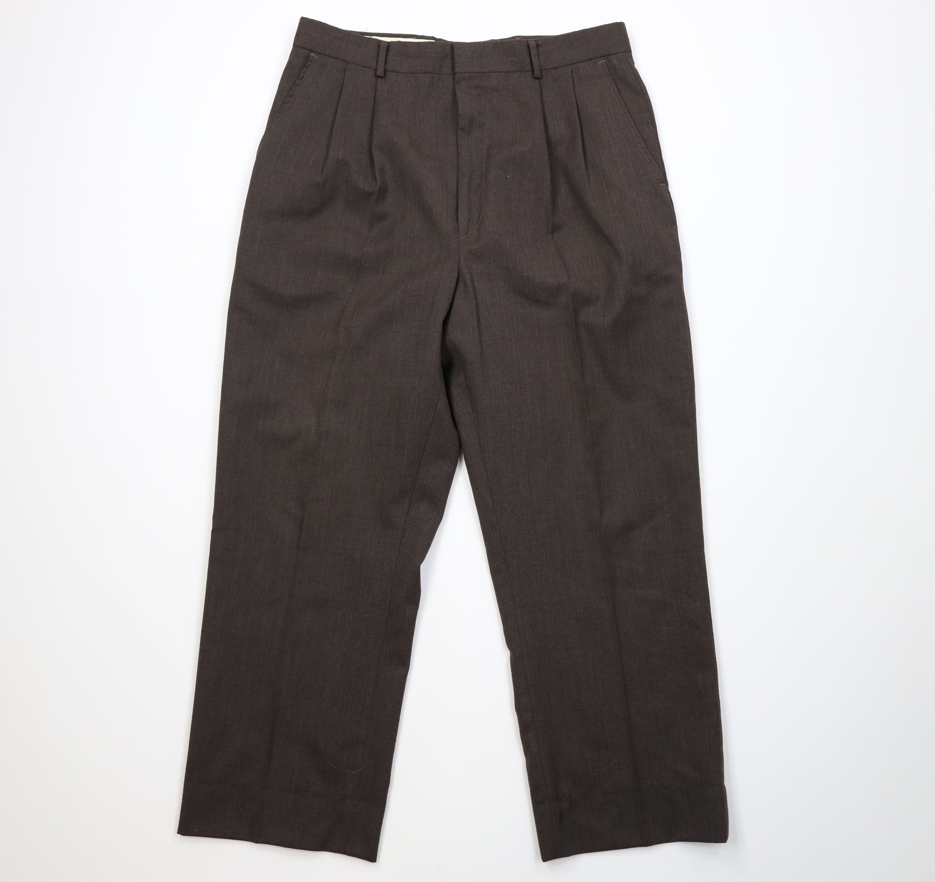 Vintage Vintage 70s Streetwear Wool Knit Wide Leg Chino Pants USA Size US 34 / EU 50 - 1 Thumbnail